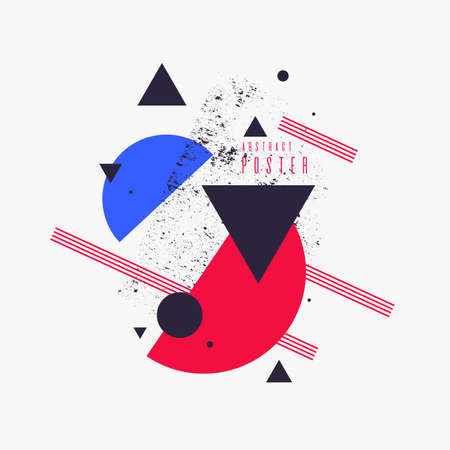 Modern abstract art geometric background with flat, minimalistic style. Vector poster with elements for designのイラスト素材