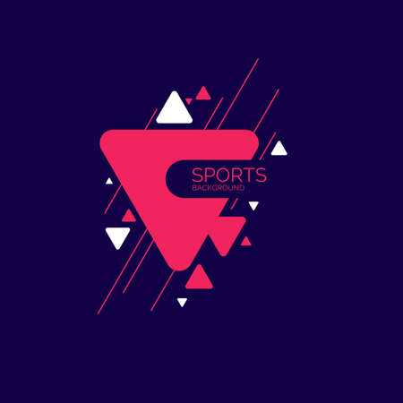 Abstract geometric background. Sports poster with the flat figures. Vector illustration.
