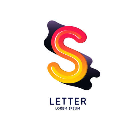 The letter S of the Latin alphabet. Display character in a bright contemporary style. Vector illustrationのイラスト素材