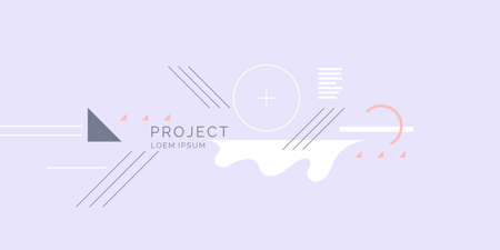 Trendy abstract background. Composition of amorphous forms and lines.のイラスト素材