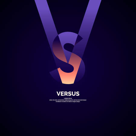 Bright poster symbols of confrontation VS.のイラスト素材