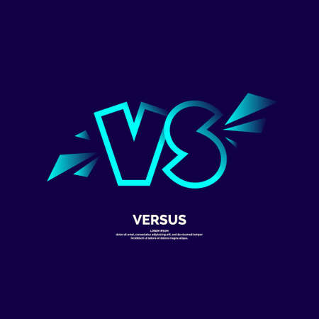 Bright poster symbols of confrontation VS.