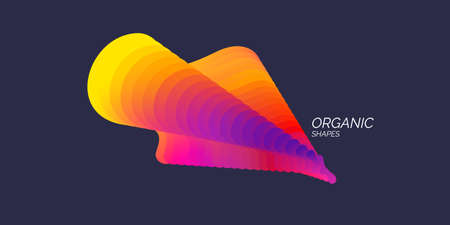 Bright abstract object with dynamic waves. Vector illustration in minimal style