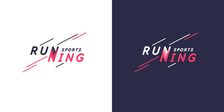 Modern emblem with the inscription sports running. Vector illustration for an athletic clubのイラスト素材