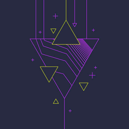 Abstract geometric background with triangles in minimalistic style. Vector illustration.のイラスト素材