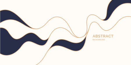 Poster with dynamic waves. Vector illustration in minimal flat style. Abstract background.のイラスト素材