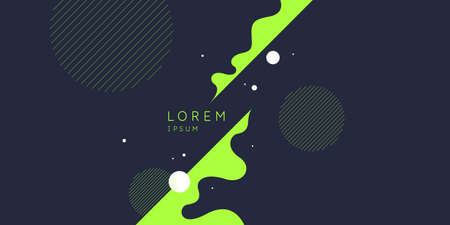 Poster with dynamic waves. Vector illustration in minimal flat style. Abstract background.のイラスト素材