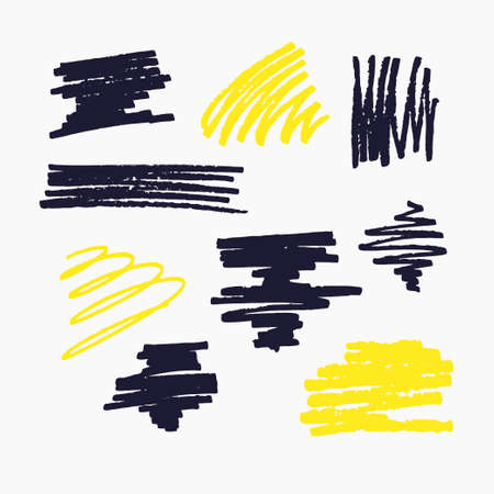 Highlighter. Set of vector elements for presentations drawn with a marker.のイラスト素材
