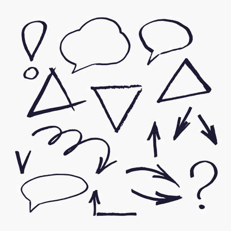 Set of vector elements for presentations drawn with a marker.のイラスト素材