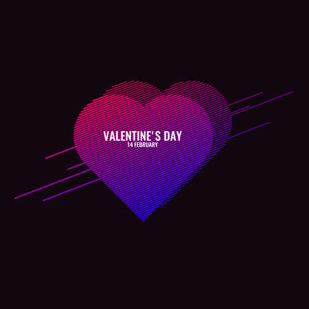 Valentines day. February 14. Original and conceptual poster with a love message. Vector illustration.のイラスト素材