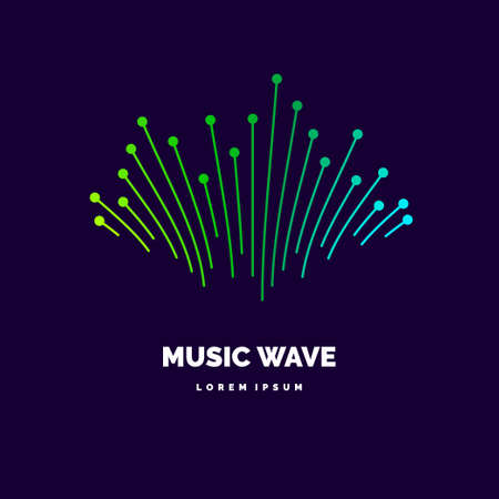 Vector illustration of music wave in the form of the equalizer on dark backgroundのイラスト素材
