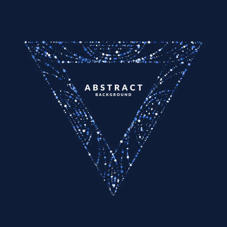 Geometric shapes of lines lined with sparkling particles. Beautiful trendy glitter on a dark...