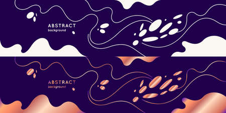 Modern backgrounds with abstract elements and dynamic shapes. Compositions of colored spots. Vector illustration.のイラスト素材