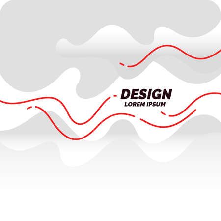 Poster with dynamic waves. Vector illustration in minimal flat style. Abstract background.のイラスト素材