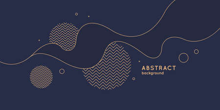 Poster with dynamic waves. Vector illustration in minimal flat style.のイラスト素材