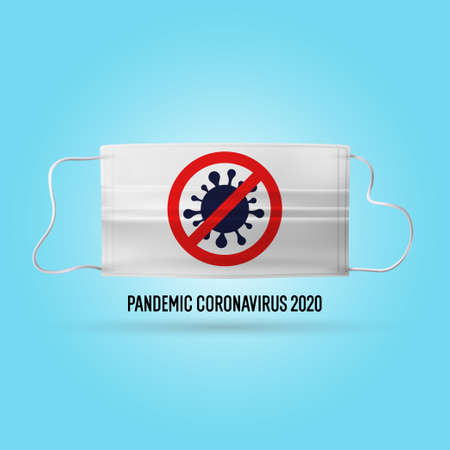 Realistic medical mask to protect against infections. Disease prevention. Fighting the coronavirus pandemic. The epidemic of coronavirus covind-19, 2019-ncov.のイラスト素材