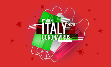 Poster the spread of the coronavirus in Italy. The epidemic of covind-19, 2019-ncov. Global threat of infection for the whole world.のイラスト素材