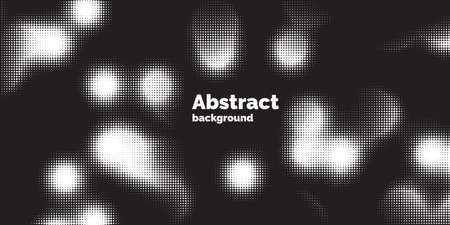 Monochrome printing raster. Abstract vector halftone background. Black and white texture of dots.のイラスト素材
