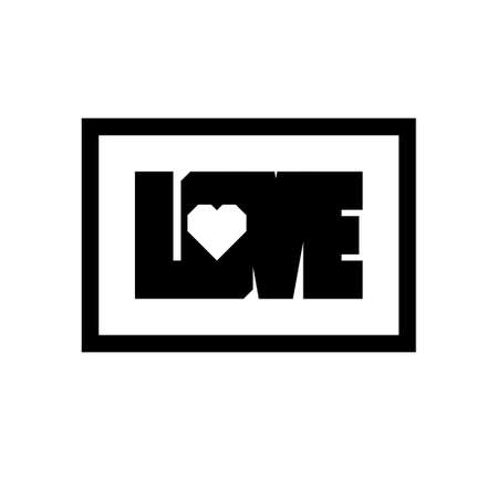 Stylish inscription Love for design and print on clothing. Modern typography with graphic elements in black and white style. Vector illustration.のイラスト素材