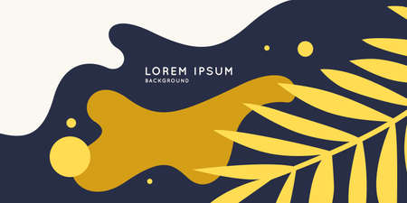 Summer poster in a modern style. Vector illustration on a black background.