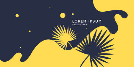 Summer poster in a modern style. Vector illustration on a black background.のイラスト素材