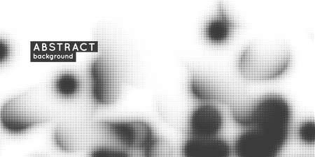 Monochrome printing raster. Abstract vector halftone background. Black and white texture of dots.のイラスト素材