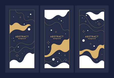 A set of modern backgrounds with abstract elements and dynamic shapes.のイラスト素材