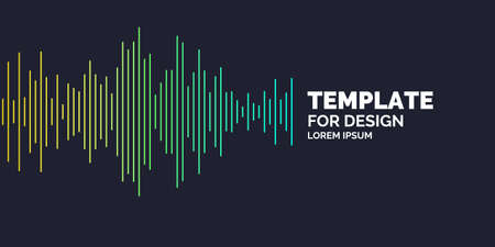Vector illustration of music wave in the form of the equalizer on dark backgroundのイラスト素材
