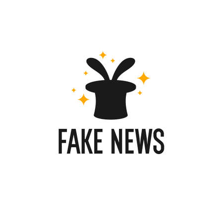 Fake news. Vector illustration. Image of a magician s top hat on a white background.のイラスト素材