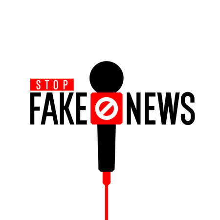 Stop fake news. Minimalistic poster for your design. Vector illustration.のイラスト素材