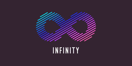Dynamic waves form a sign of infinity. Modern vector illustration.のイラスト素材
