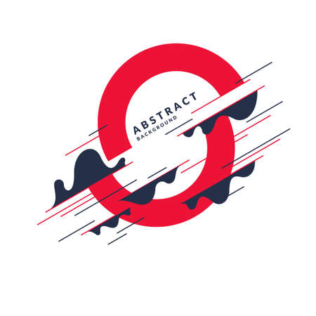 Poster with dynamic waves. Vector illustration in minimal style. Abstract background.のイラスト素材