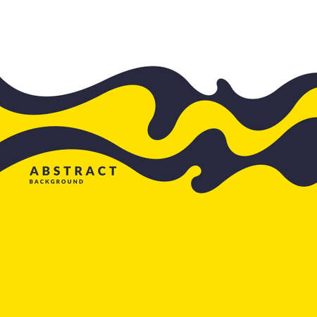 Poster with dynamic waves. Vector illustration in minimal flat style. Abstract background.のイラスト素材