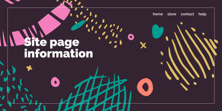 Modern poster. Different shapes in Doodle style. Abstract spots on the background. Vector...