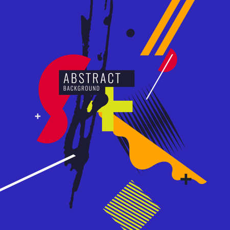 Modern abstract art geometric background with flat, minimalistic style. Vector poster