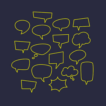Set speech bubbles and blank template for quotes.