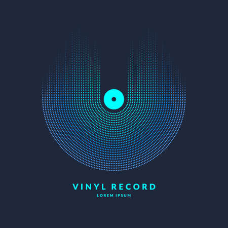 Vinyl record. Poster of the sound wave.のイラスト素材