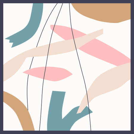 A composition with abstract elements in a popular style. Background for your design. Poster for a blog and website.のイラスト素材