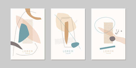 A set of posters. A composition with abstract elements in a popular style. Background for your...