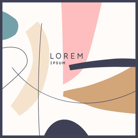 A composition with abstract elements in a popular style. Background for your design. Poster for a blog and website.のイラスト素材