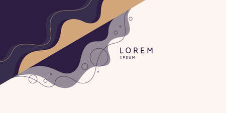 Trendy abstract background. Composition of amorphous forms and lines.のイラスト素材