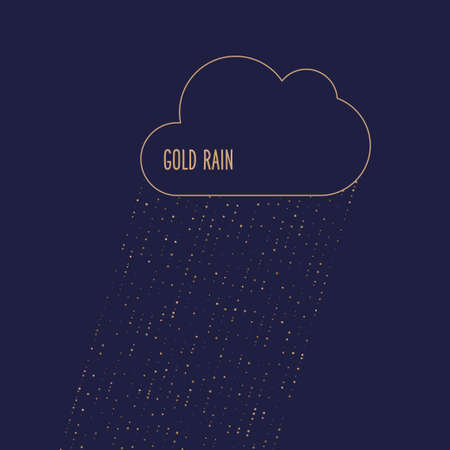 Golden rain is coming from the clouds.のイラスト素材