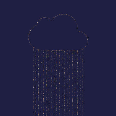 Golden rain is coming from the clouds.のイラスト素材
