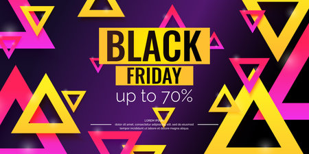 Black Friday. Big sales. Trendy, modern poster to advertise your goods.のイラスト素材