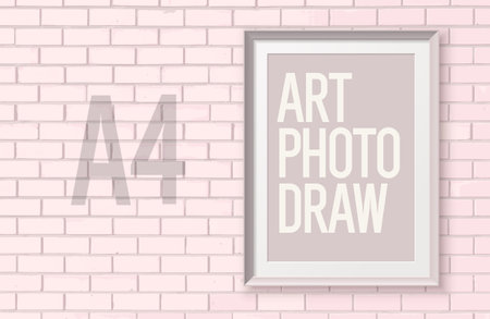 Realistic photo frame for placing images. Template for a poster, banner, or ad.のイラスト素材