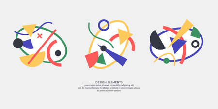 Abstract elements in retro style, a template for your design.のイラスト素材