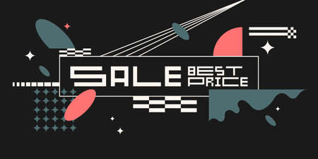 Sale banner. Modern backgrounds with abstract elements and dynamic shapes. Template for design and creative ideas.のイラスト素材