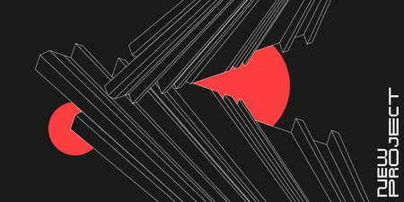 Modern abstract art geometric background with flat, minimalistic style. Vector posterのイラスト素材