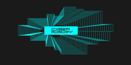 Cyber Monday banner. Modern backgrounds with abstract elements and dynamic shapes.のイラスト素材
