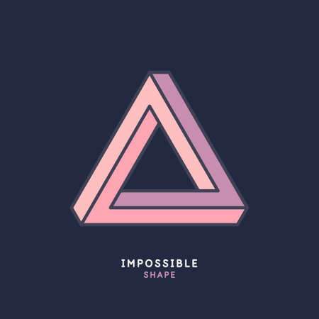 Impossible geometric shape. The Penrose triangle. Isolated 3d shape. A graphic element for your design.のイラスト素材